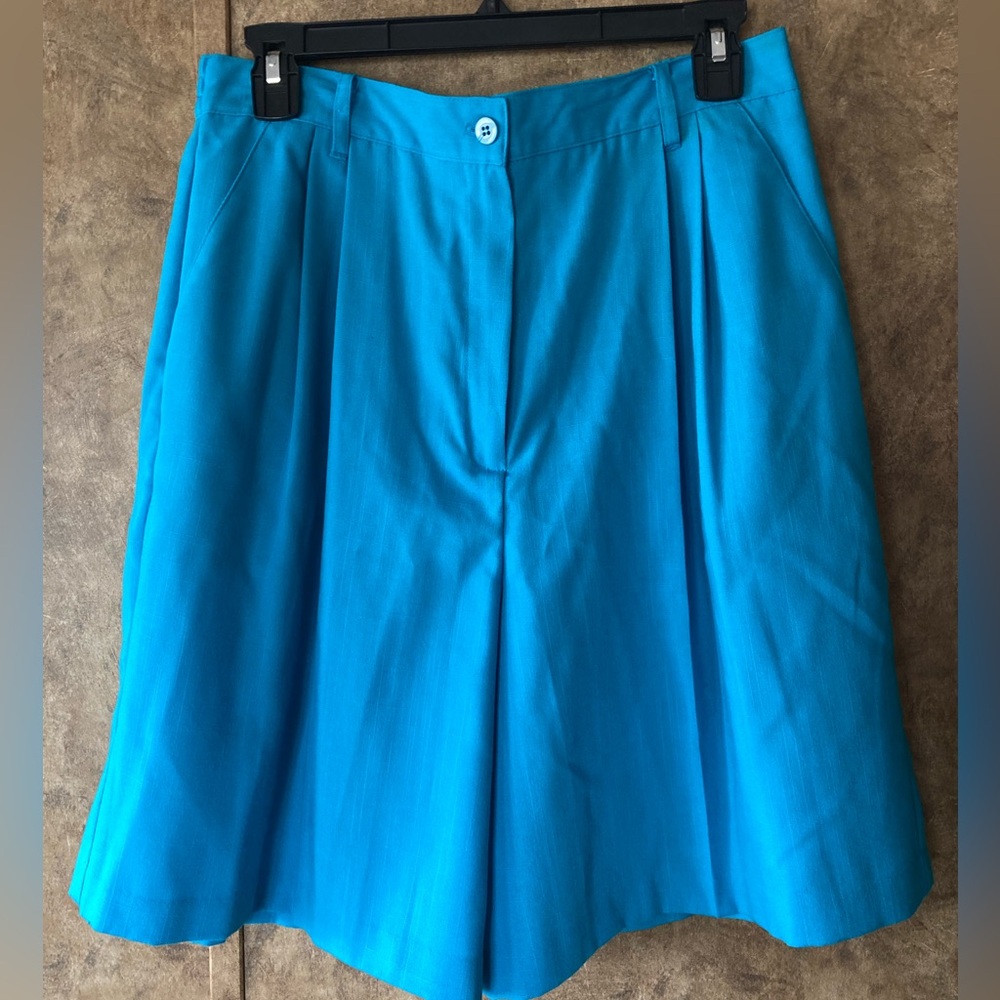 Vtg 90s Sag Harbor Aqua Womens Chino Bermuda Shorts Sz 14 Mom High Waist Pleated
